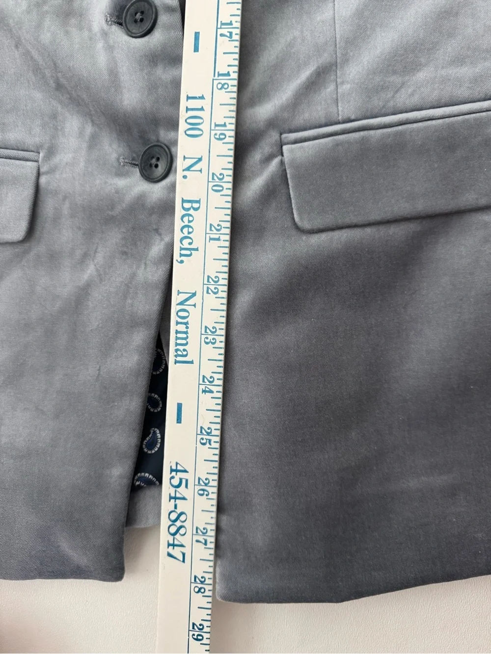 NWT J.Crew Madelyn Velvet Blazer Light Gray Blue Contrast Piping Size 2